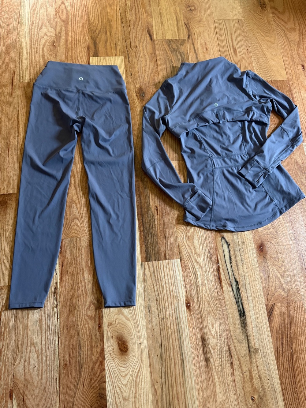 lululemon Charcoal Gray Zip Jacket & High-Rise Leggings Set